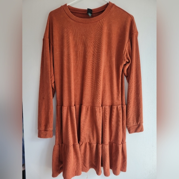 Wild Fable Jersey Dress Burt Orange Medium - Picture 2 of 5